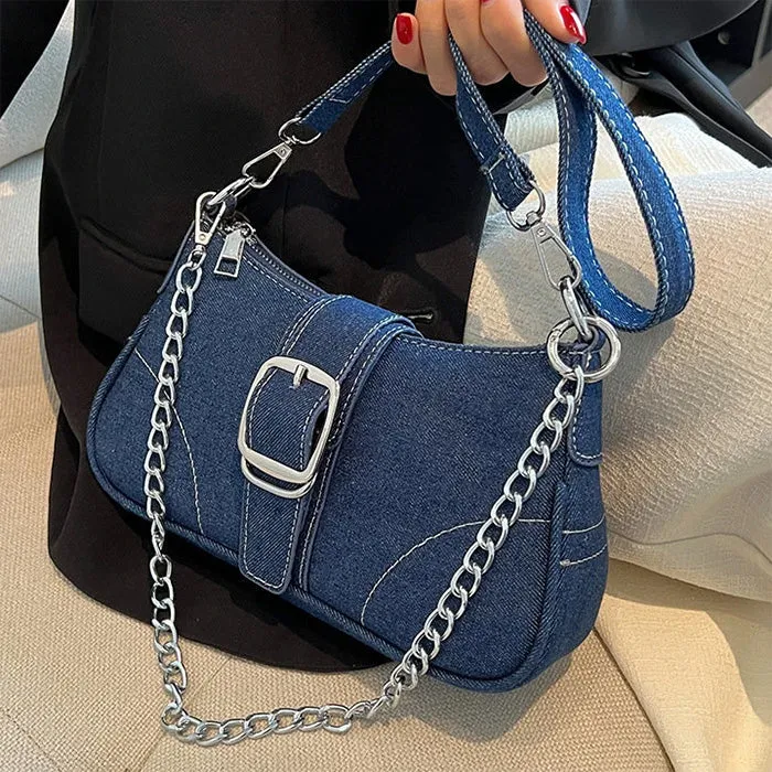 Y2K Denim Shoulder Bag sold by Streetwear Society product image thumbnail 4