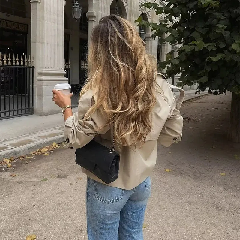 Oversized Cropped Double-Breasted Jacket sold by Streetwear Society product image thumbnail 4