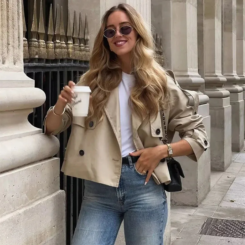 Oversized Cropped Double-Breasted Jacket sold by Streetwear Society product image thumbnail 2
