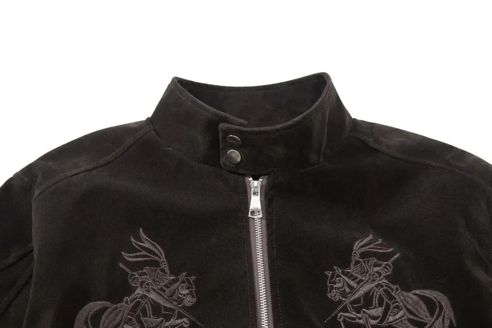 Y2K Knight Embroidery Zip Jacket sold by Streetwear Society product image thumbnail 2