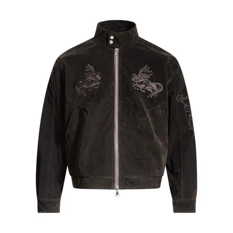 Y2K Knight Embroidery Zip Jacket sold by Streetwear Society