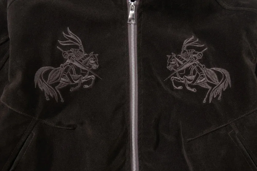 Y2K Knight Embroidery Zip Jacket sold by Streetwear Society product image thumbnail 3