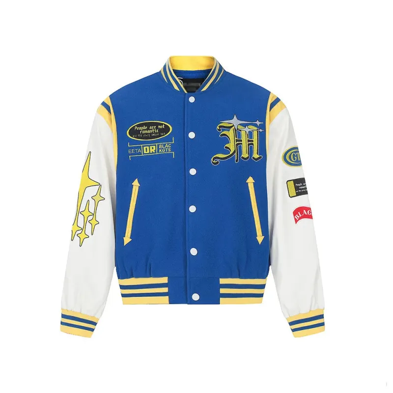 Retro Varsity Jacket with Letter Embroidery sold by Streetwear Society