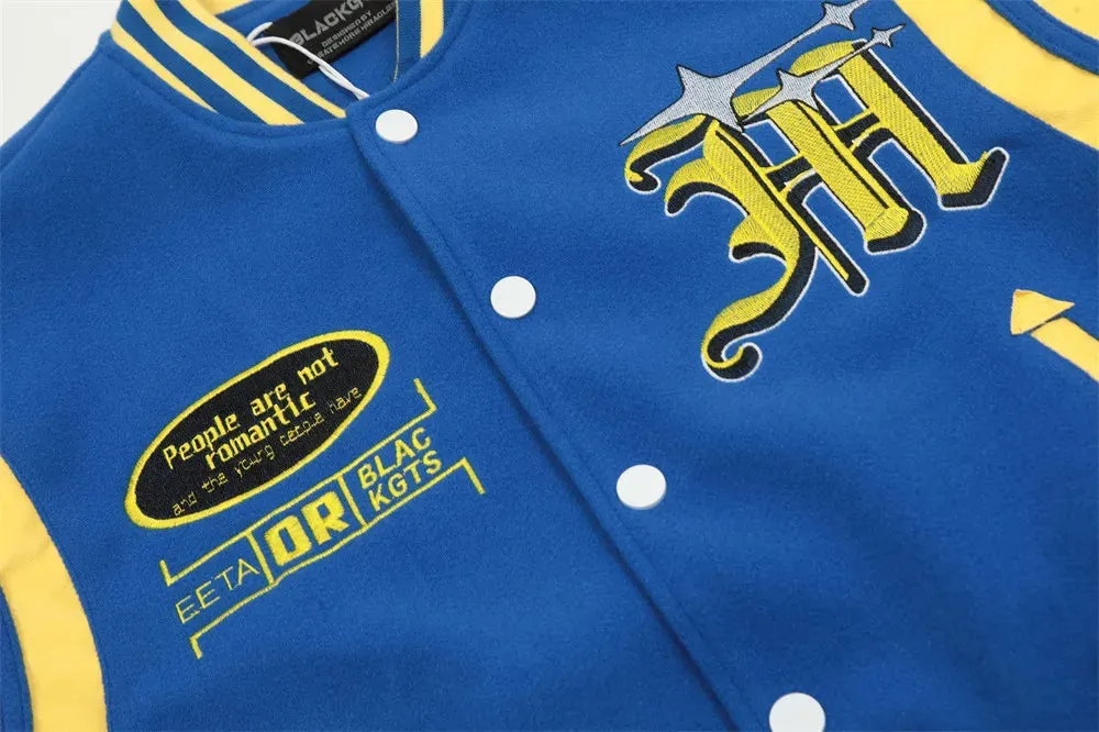 Retro Varsity Jacket with Letter Embroidery sold by Streetwear Society product image thumbnail 4