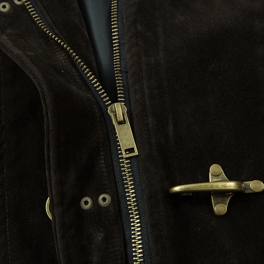 Retro Suede-Effect Jacket Toggle Button Detail sold by Streetwear Society product image thumbnail 4