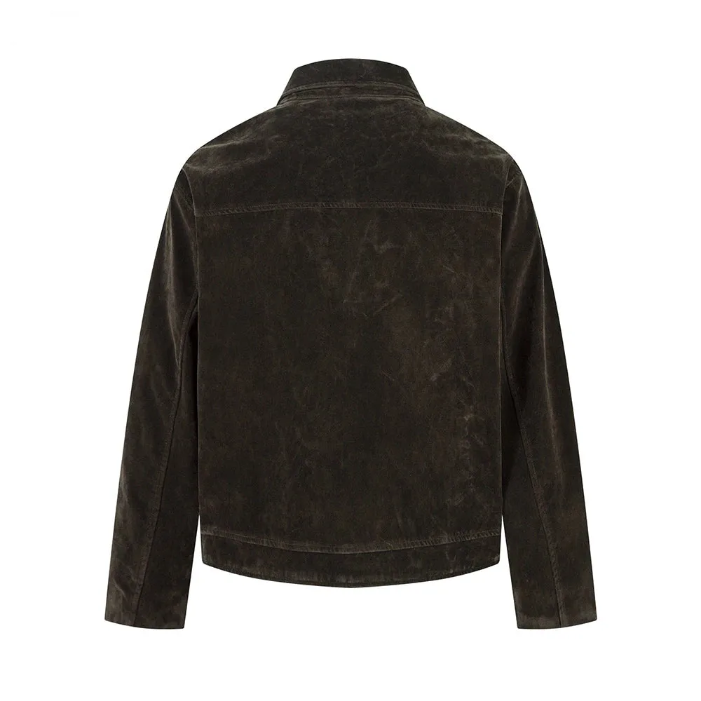 Retro Suede-Effect Jacket Toggle Button Detail sold by Streetwear Society product image thumbnail 5