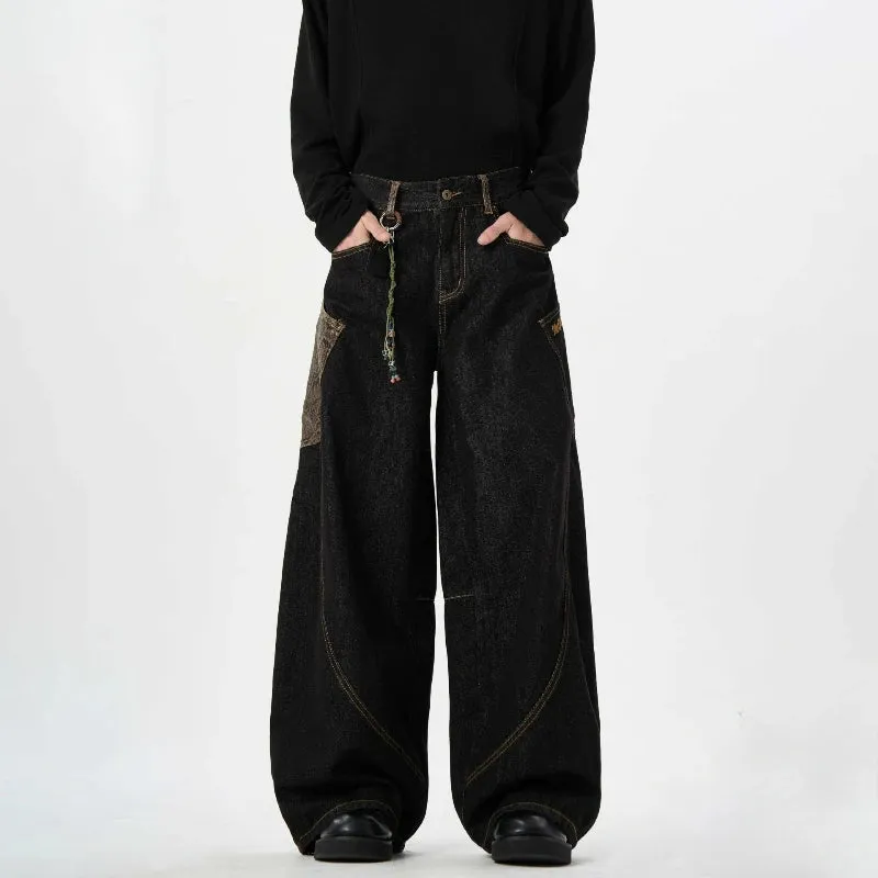 Y2K Snake Patch Baggy Jeans made by Streetwear Society