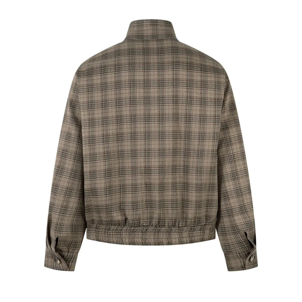 Y2K Plaid Stand Collar Jacket sold by Streetwear Society product image thumbnail 5