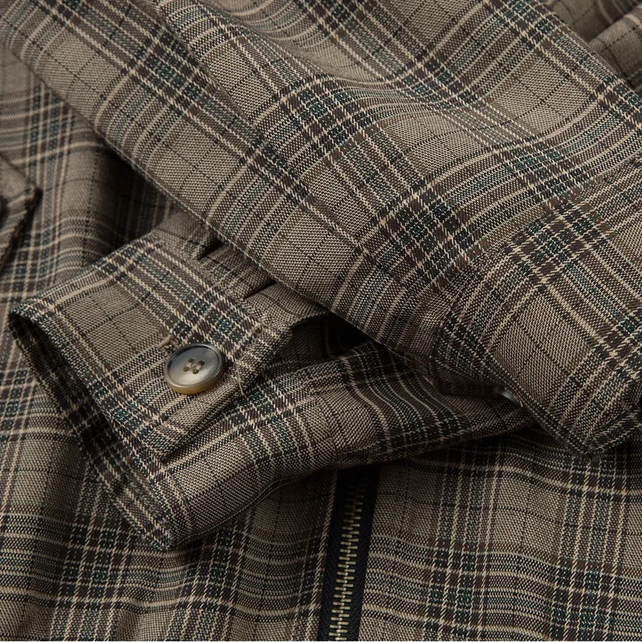 Y2K Plaid Stand Collar Jacket sold by Streetwear Society product image thumbnail 3