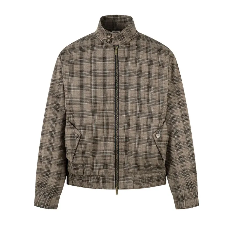 Y2K Plaid Stand Collar Jacket sold by Streetwear Society