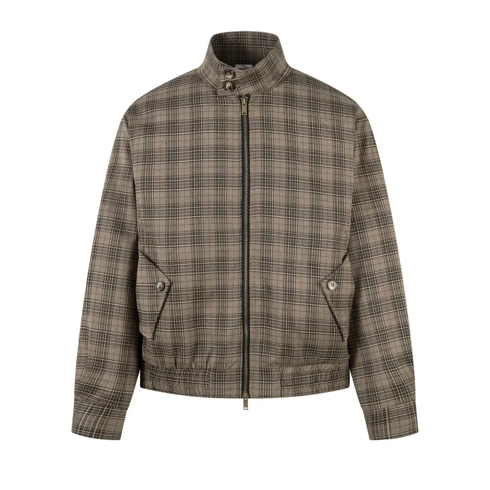 Y2K Plaid Stand Collar Jacket sold by Streetwear Society