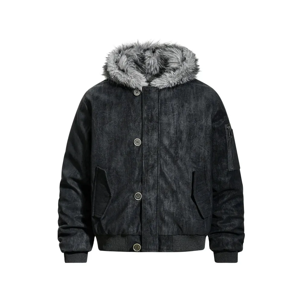 Y2K Retro Hooded Jacket with Faux Fur Collar sold by Streetwear Society product image thumbnail 5
