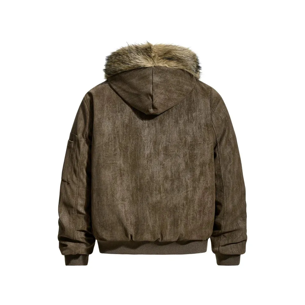 Y2K Retro Hooded Jacket with Faux Fur Collar sold by Streetwear Society product image thumbnail 4