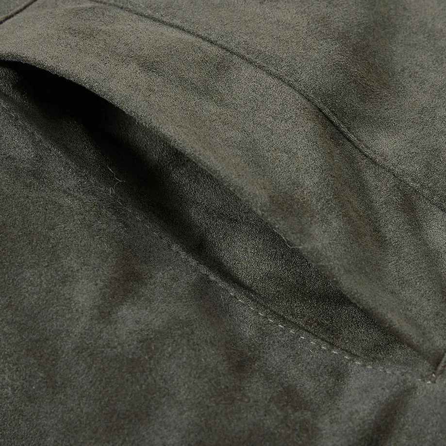 Y2K Faux Suede Jacket with Fur Trim sold by Streetwear Society product image thumbnail 4