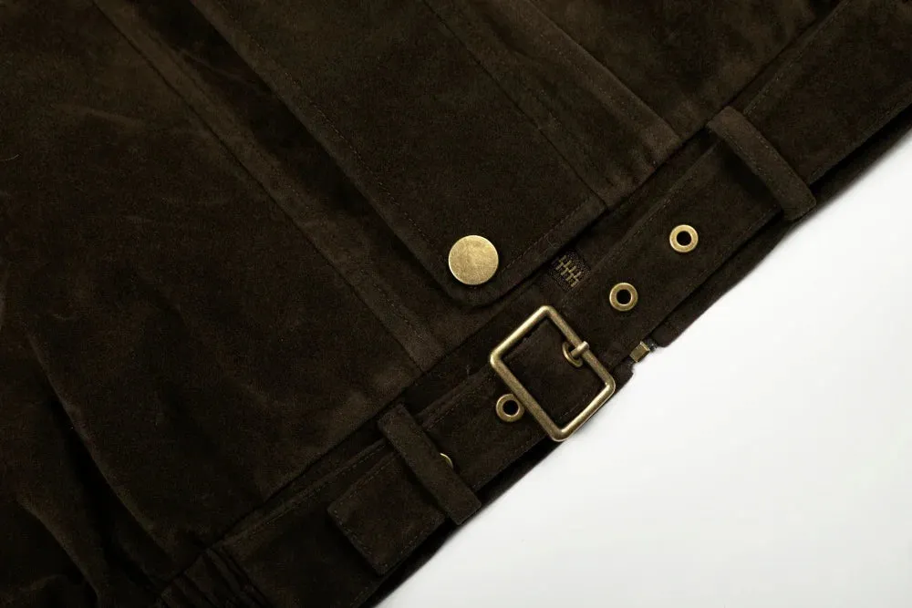 Y2K Suede Zip Jacket with Stand Collar sold by Streetwear Society product image thumbnail 4