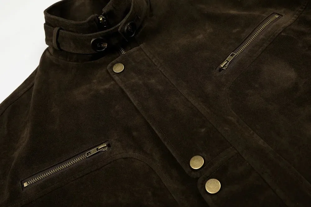 Y2K Suede Zip Jacket with Stand Collar sold by Streetwear Society product image thumbnail 3