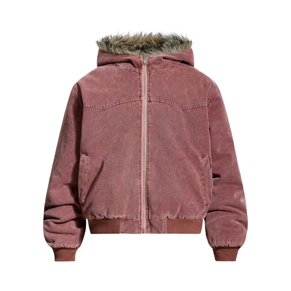 Y2K Quilted Hooded Jacket with Fur Collar sold by Streetwear Society product image thumbnail 5