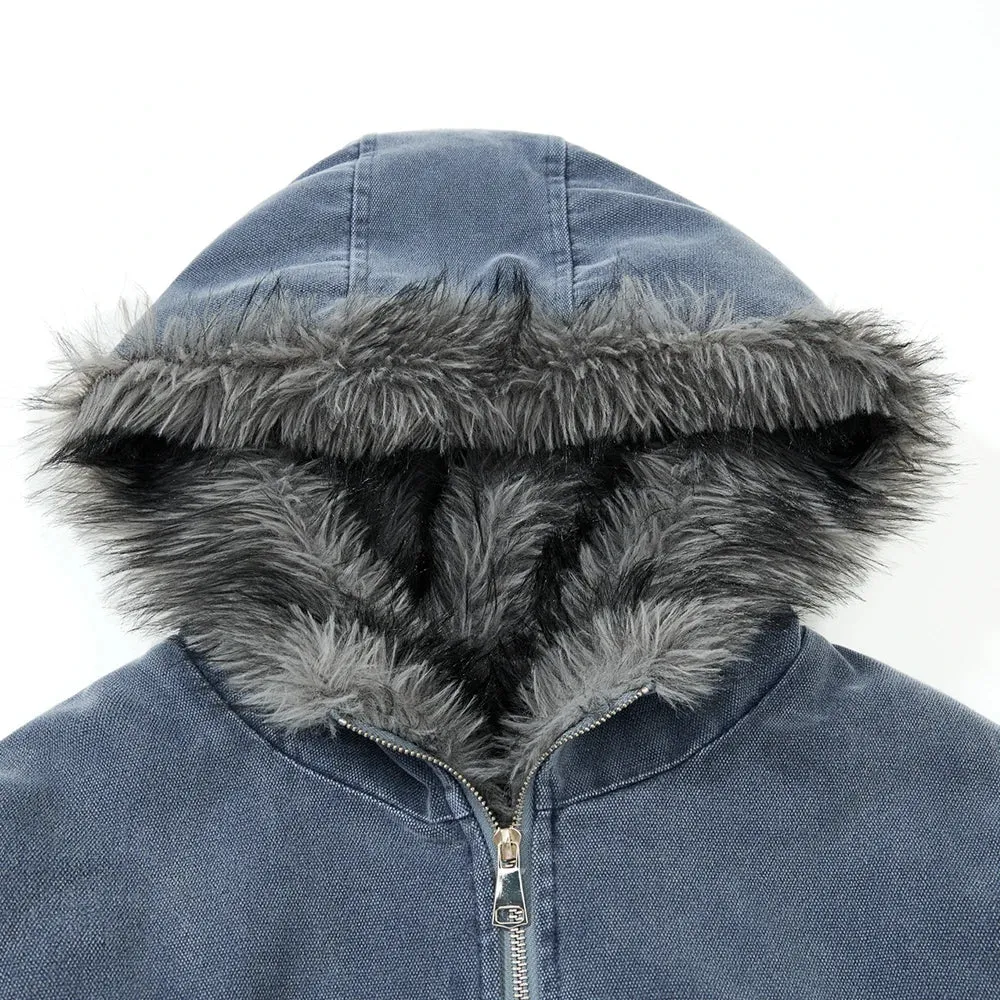 Y2K Quilted Hooded Jacket with Fur Collar sold by Streetwear Society product image thumbnail 2