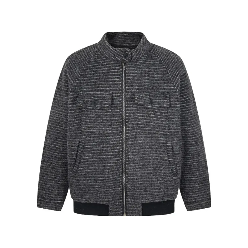 Y2K Retro Striped Quilted Jacket sold by Streetwear Society