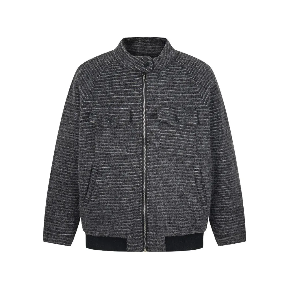 Y2K Retro Striped Quilted Jacket sold by Streetwear Society