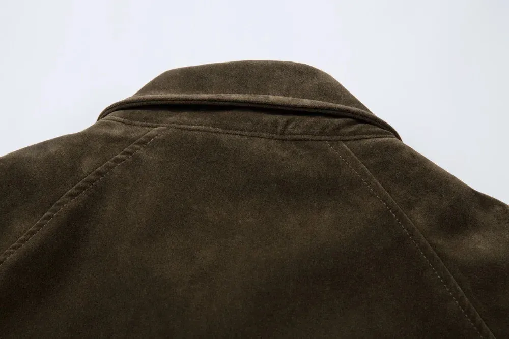 Y2K Retro Suede Jacket with Rivet Details sold by Streetwear Society product image thumbnail 2