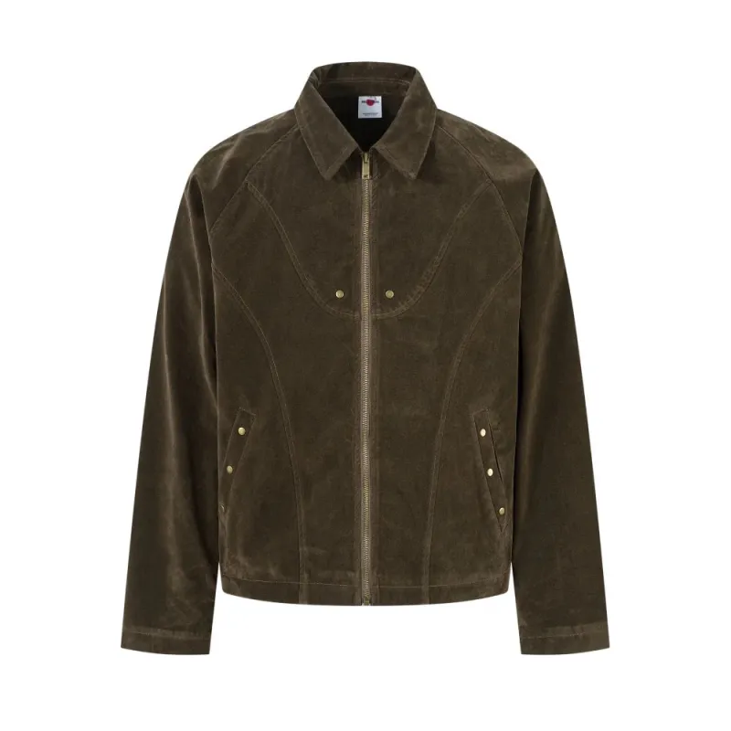 Y2K Retro Suede Jacket with Rivet Details sold by Streetwear Society