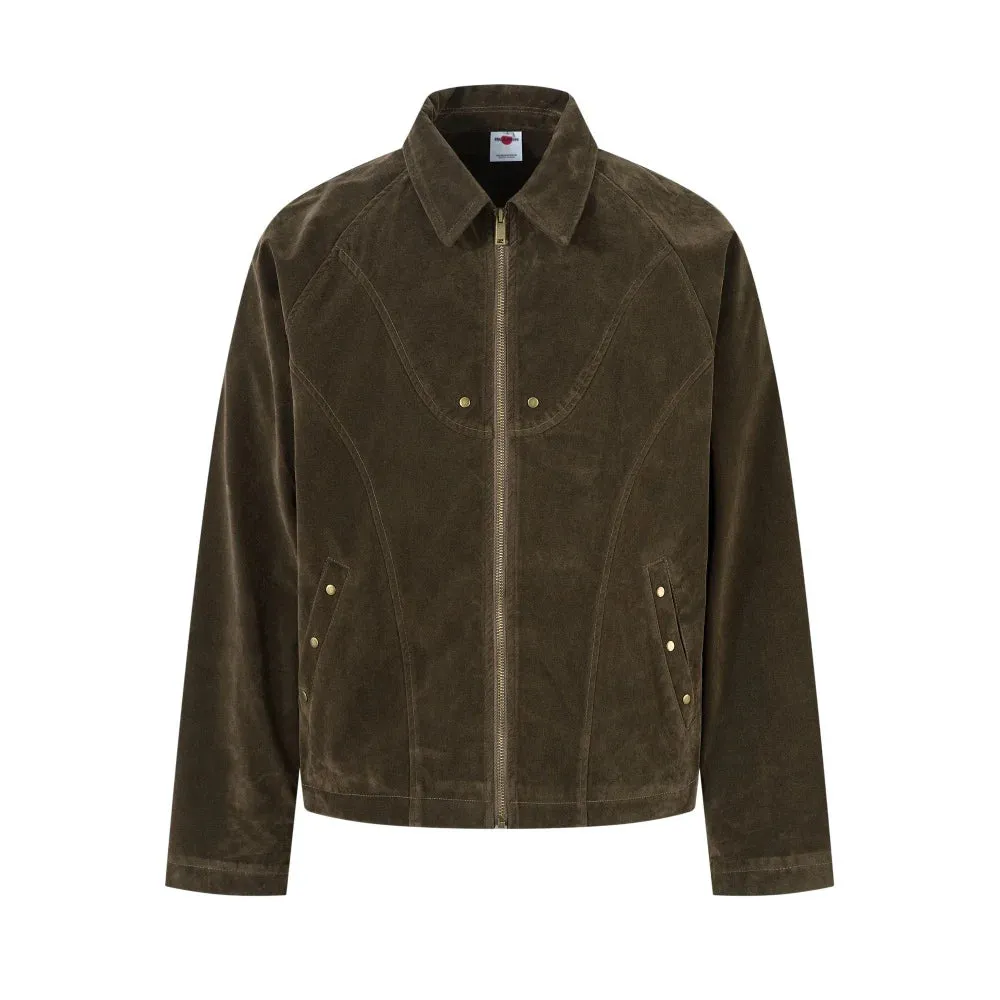 Y2K Retro Suede Jacket with Rivet Details sold by Streetwear Society