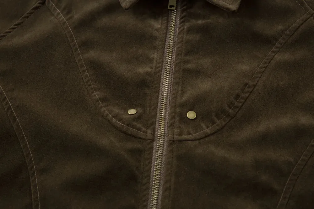 Y2K Retro Suede Jacket with Rivet Details sold by Streetwear Society product image thumbnail 4