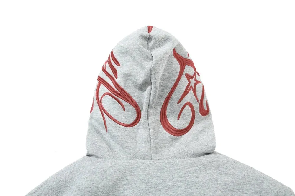 Y2K Faux Fur Hooded Letter Embroidery Jacket sold by Streetwear Society product image thumbnail 3