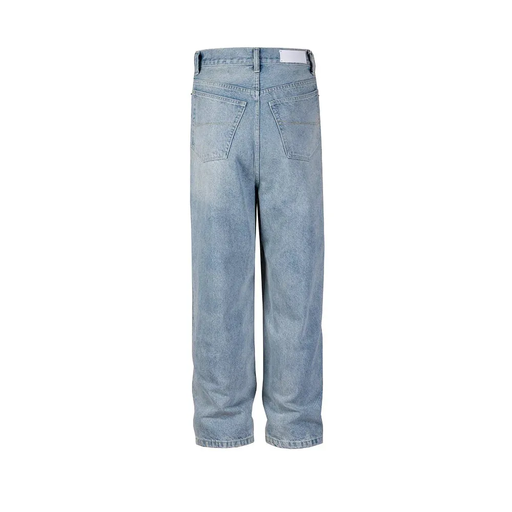Y2K Washed Blue Streetwear Boot Cut Baggy Jeans sold by Streetwear Society product image thumbnail 4