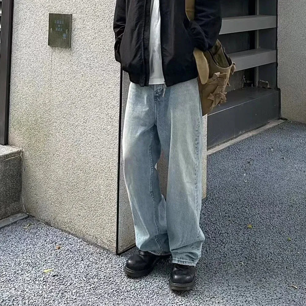 Y2K Washed Blue Streetwear Boot Cut Baggy Jeans sold by Streetwear Society product image thumbnail 2