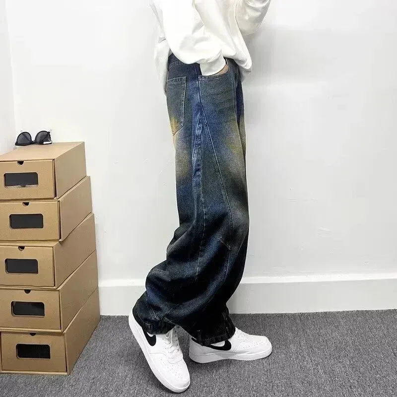 Y2K Autumn Graffiti Painted Wide Leg Baggy Jeans sold by Streetwear Society product image thumbnail 3