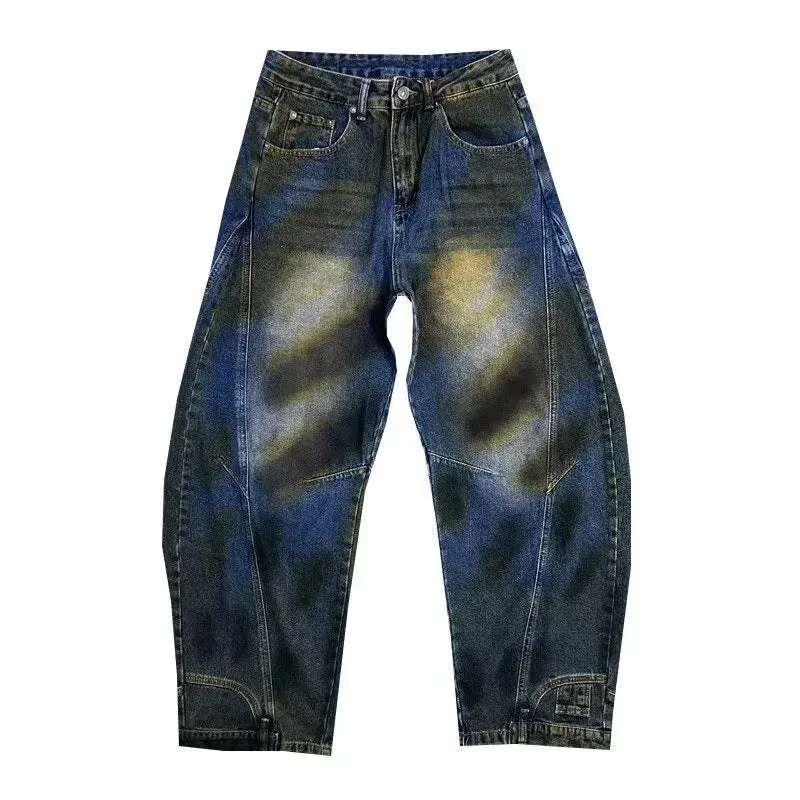 Y2K Autumn Graffiti Painted Wide Leg Baggy Jeans sold by Streetwear Society product image thumbnail 5