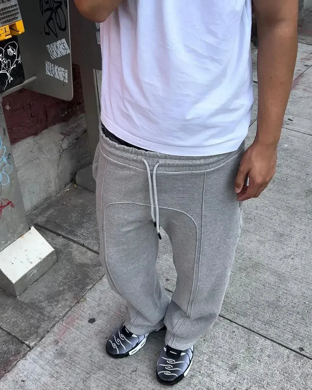Y2K Spliced Straight Leg Sweatpants sold by Streetwear Society product image thumbnail 4