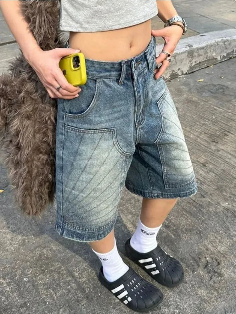 Vintage Detailed Washed Y2k Jorts sold by Streetwear Society product image thumbnail 4