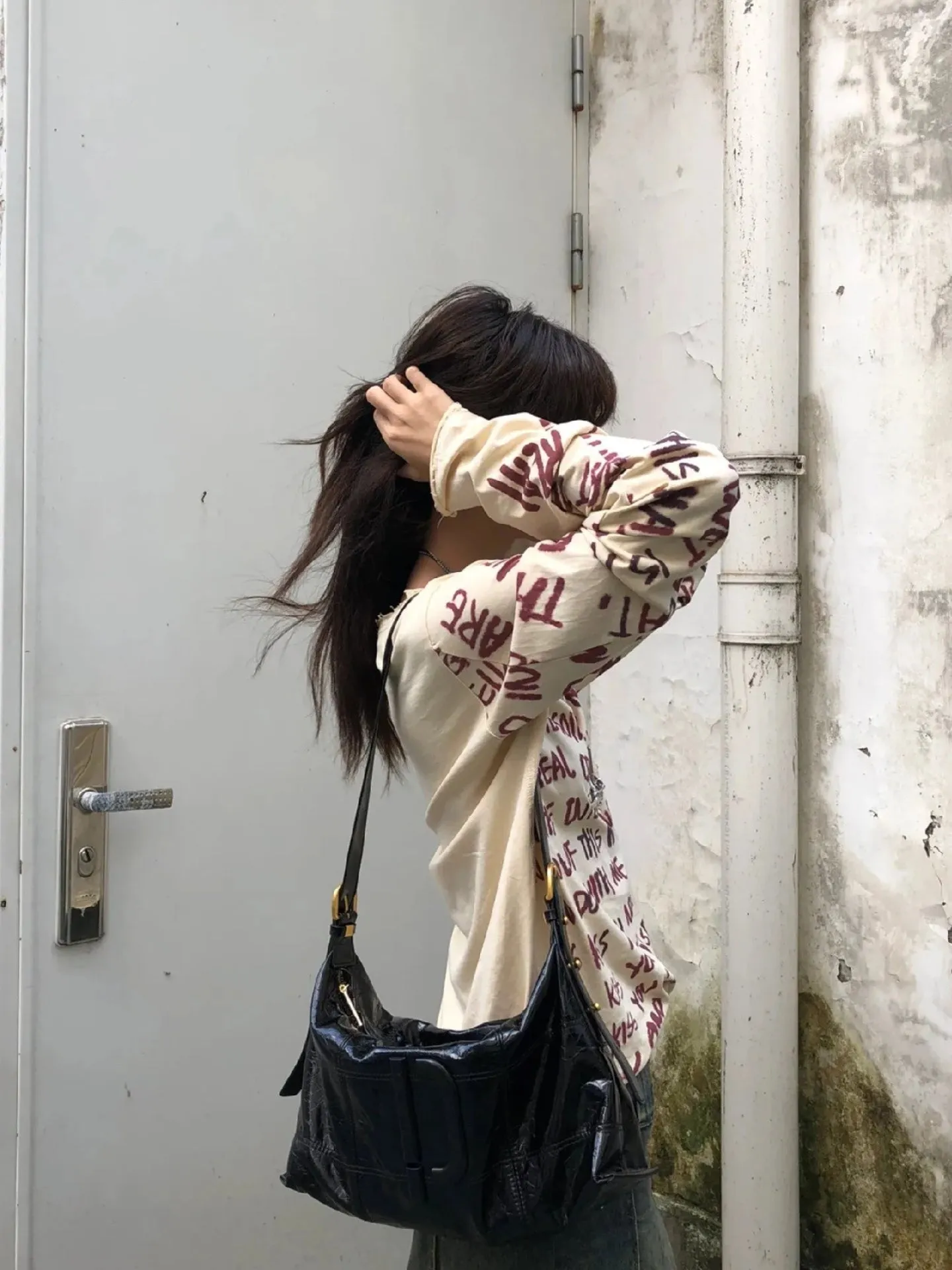 Grunge Text Print Top sold by Streetwear Society product image thumbnail 3