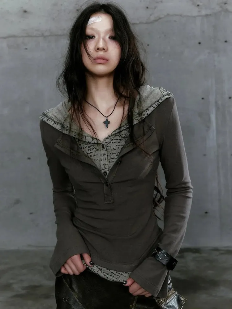 Grunge Hooded Top sold by Streetwear Society product image thumbnail 3