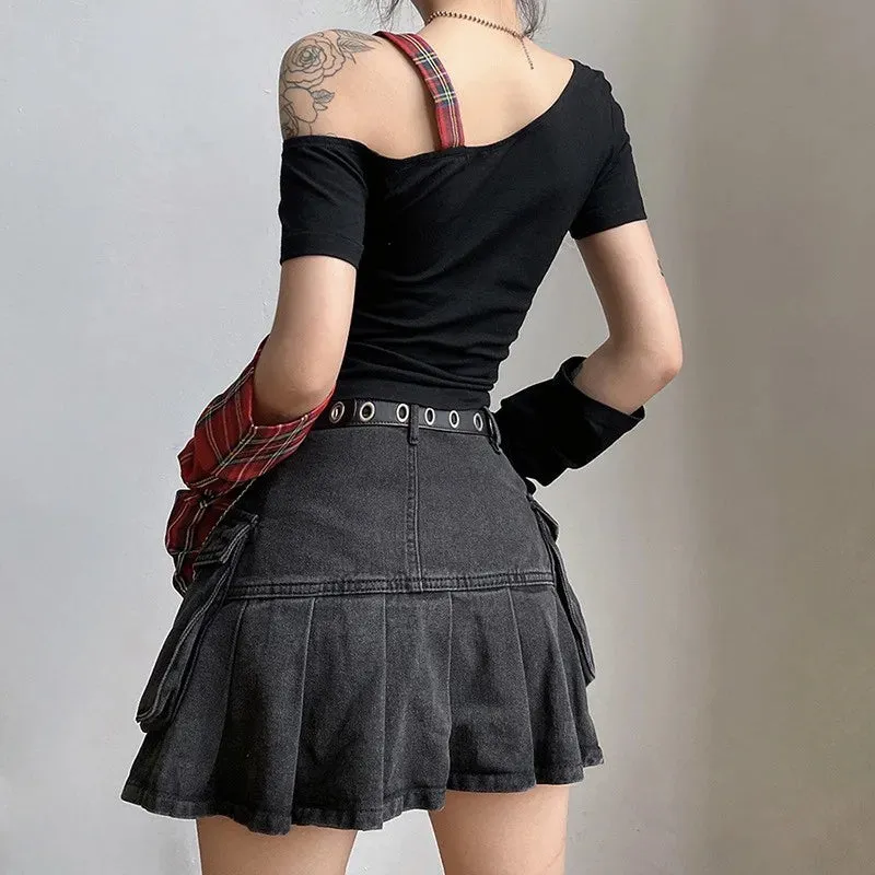 Grunge Plaid Star Patch Top sold by Streetwear Society product image thumbnail 2