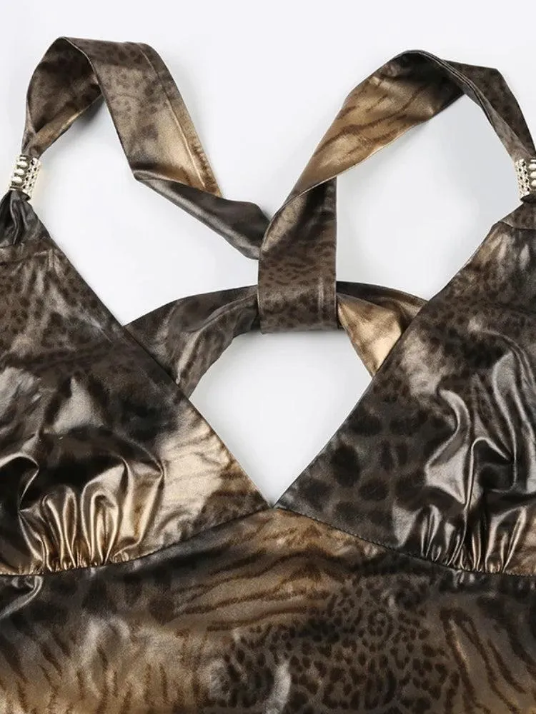 Baddie Leopard Backless Top sold by Streetwear Society product image thumbnail 5