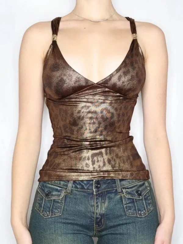 Baddie Leopard Backless Top made by Streetwear Society