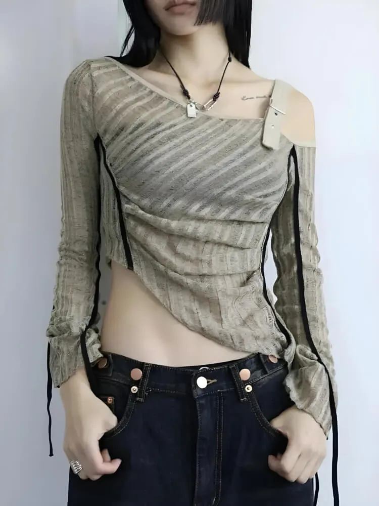 Grunge Asymmetrical Top sold by Streetwear Society product image thumbnail 3