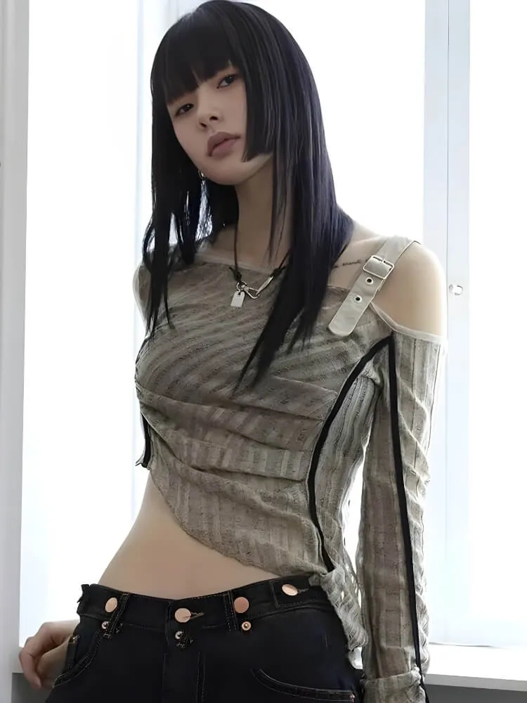 Grunge Asymmetrical Top sold by Streetwear Society