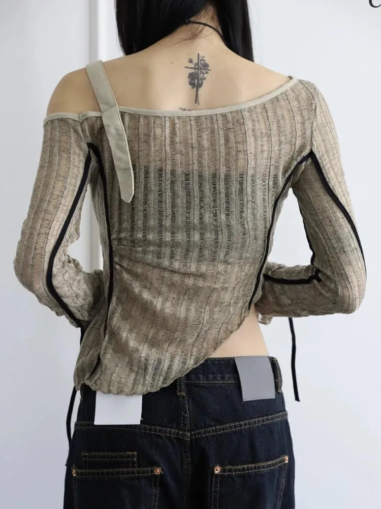 Grunge Asymmetrical Top sold by Streetwear Society product image thumbnail 4