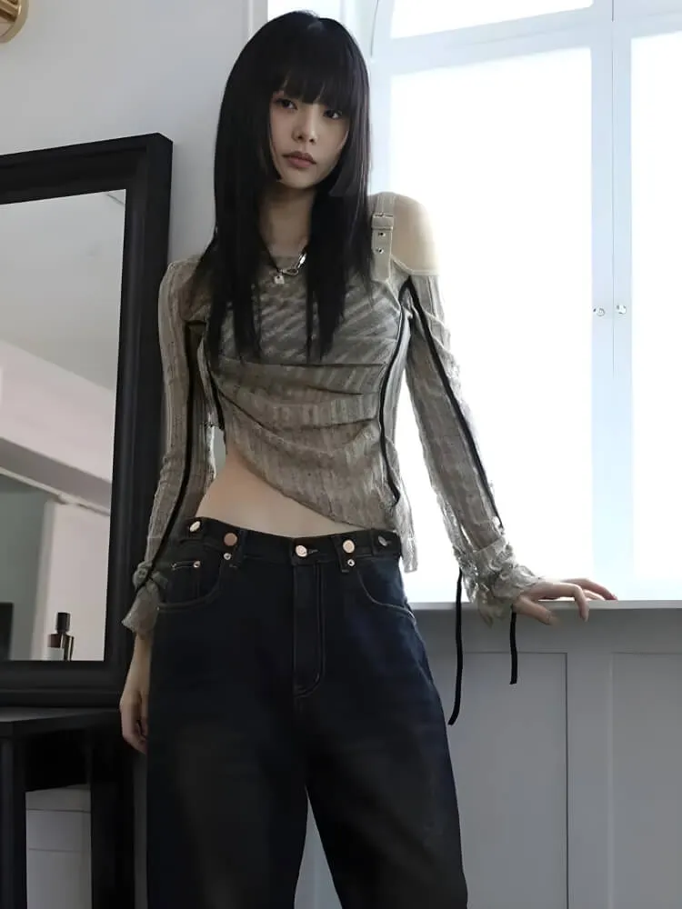 Grunge Asymmetrical Top sold by Streetwear Society product image thumbnail 5
