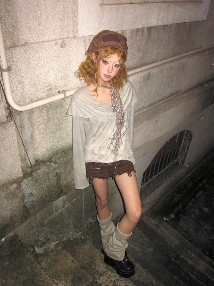 Grunge Distressed Hooded Top sold by Streetwear Society product image thumbnail 2