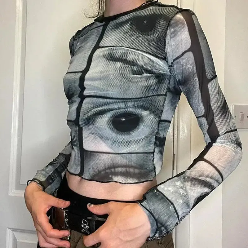 Weirdcore Eyes Top sold by Streetwear Society product image thumbnail 3
