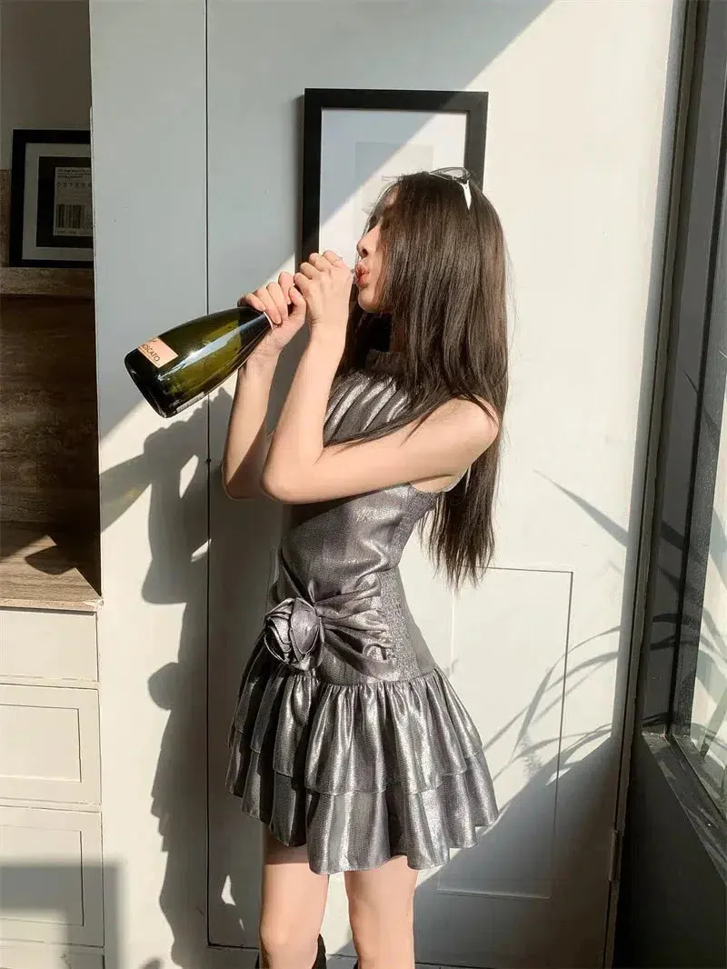Metallic Mini Dress sold by Streetwear Society product image thumbnail 4