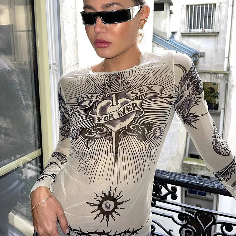 Y2K Sacred Heart Top made by Streetwear Society