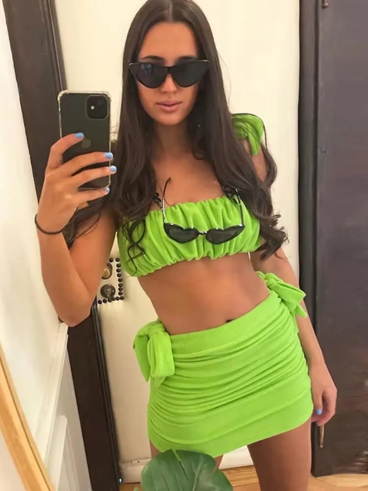 Y2K Bandeau Top & Skirt Two Piece Set sold by Streetwear Society product image thumbnail 4