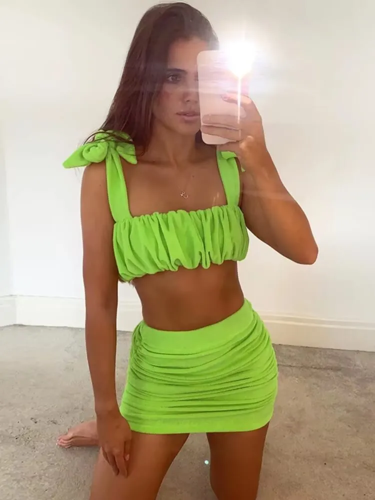 Y2K Bandeau Top & Skirt Two Piece Set sold by Streetwear Society product image thumbnail 3
